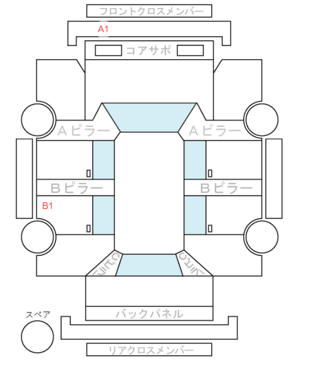 Body condition diagram (damage marks, Japanese labels)