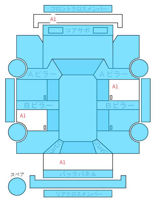 Body condition diagram (damage marks, Japanese labels)