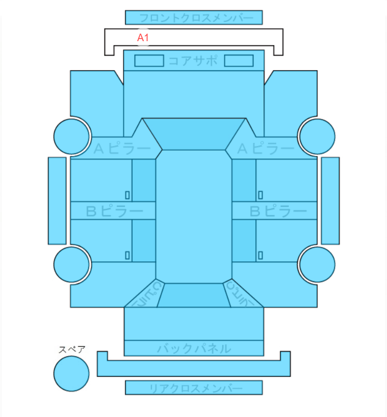 Body condition diagram (damage marks, Japanese labels)