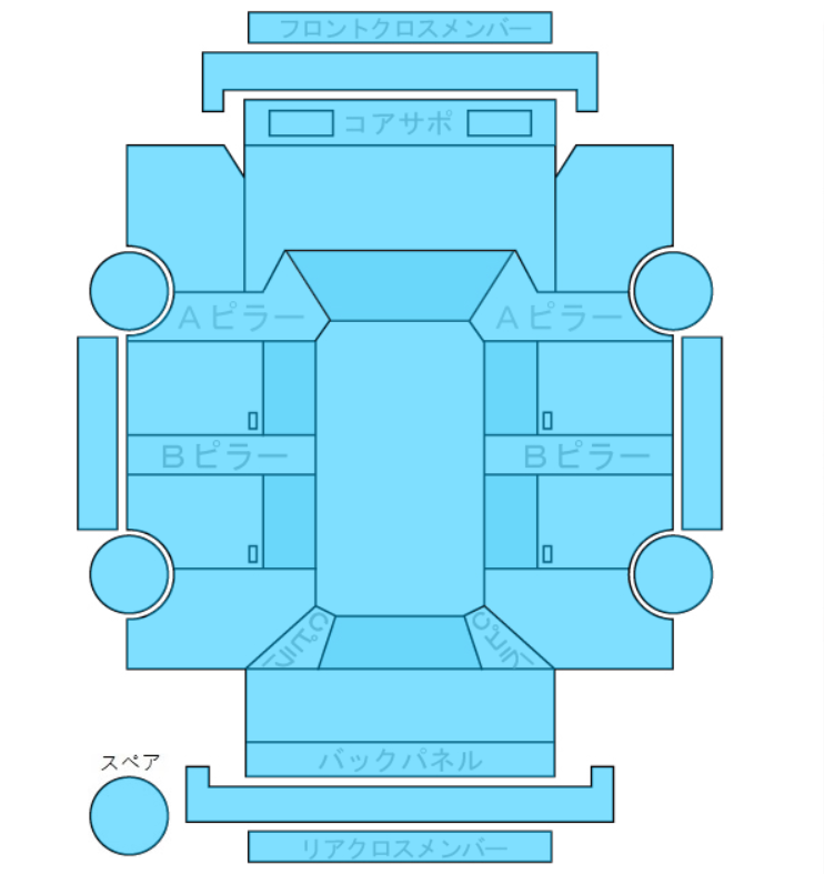 Body condition diagram (damage marks, Japanese labels)