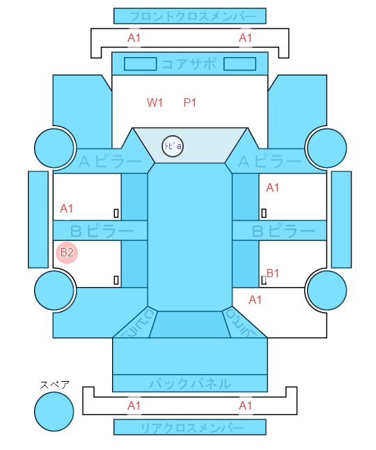 Body condition diagram (damage marks, Japanese labels)
