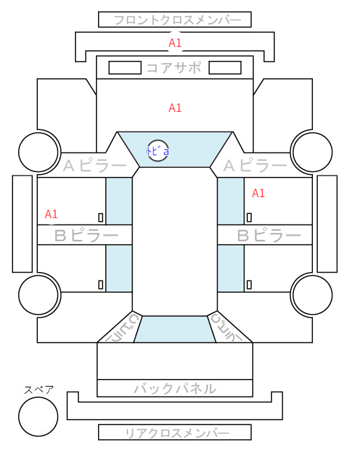 Body condition diagram (damage marks, Japanese labels)