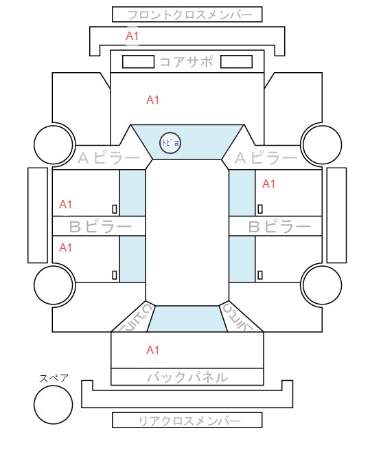 Body condition diagram (damage marks, Japanese labels)