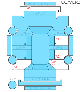 Body condition diagram (damage marks, Japanese labels)