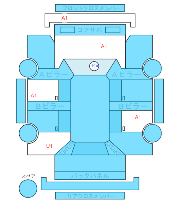 Body condition diagram (damage marks, Japanese labels)