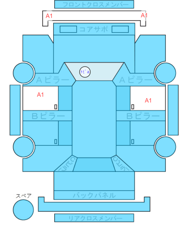 Body condition diagram (damage marks, Japanese labels)