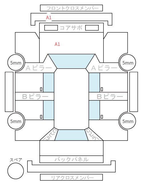 Body condition diagram (damage marks, Japanese labels)