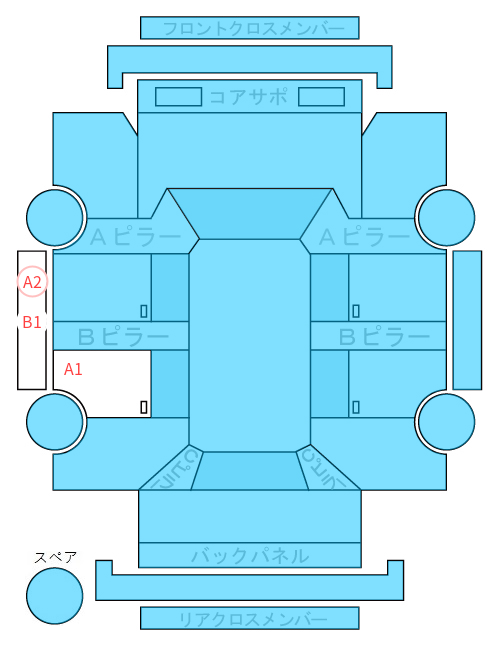 Body condition diagram (damage marks, Japanese labels)