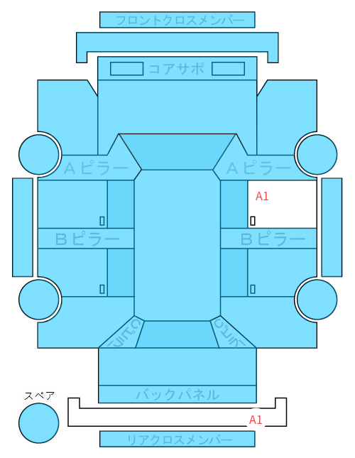 Body condition diagram (damage marks, Japanese labels)