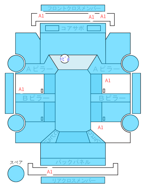 Body condition diagram (damage marks, Japanese labels)