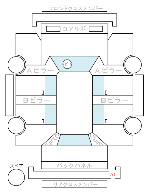 Body condition diagram (damage marks, Japanese labels)