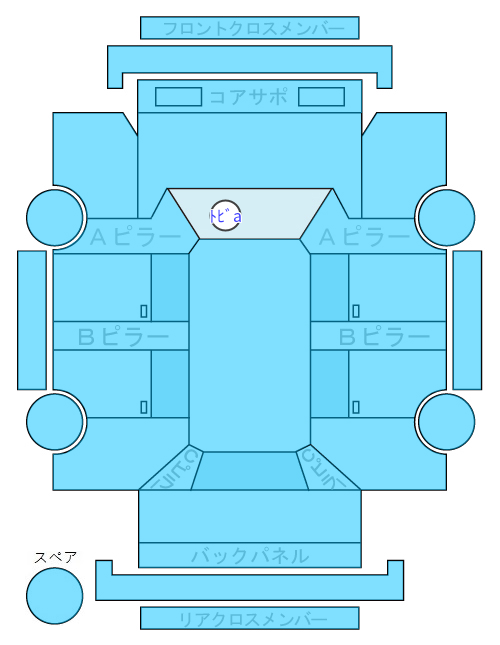 Body condition diagram (damage marks, Japanese labels)