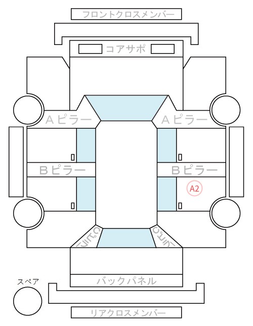 Body condition diagram (damage marks, Japanese labels)