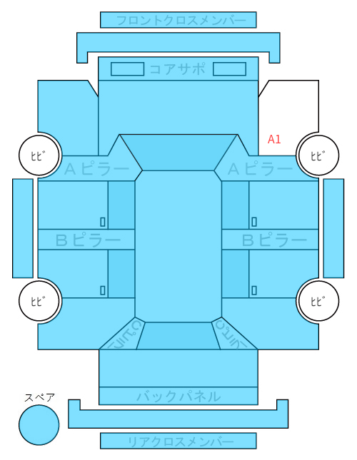 Body condition diagram (damage marks, Japanese labels)