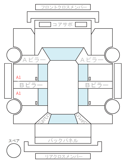 Body condition diagram (damage marks, Japanese labels)