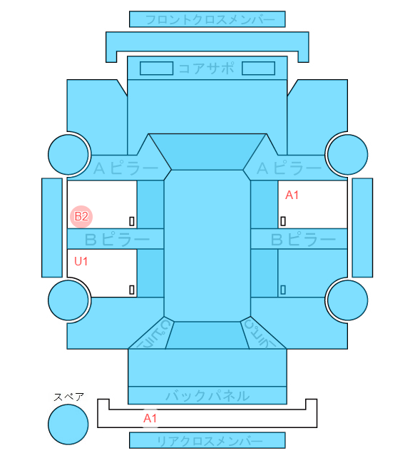 Body condition diagram (damage marks, Japanese labels)