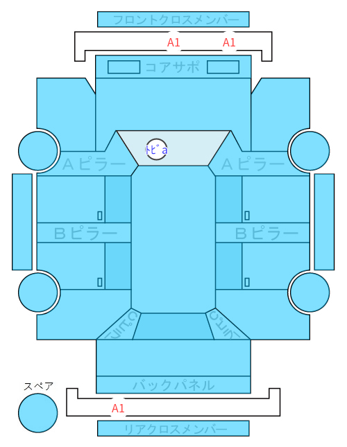 Body condition diagram (damage marks, Japanese labels)