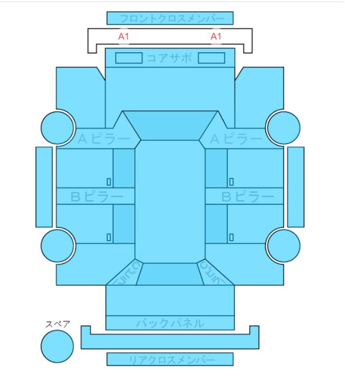 Body condition diagram (damage marks, Japanese labels)