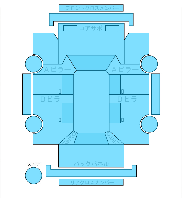 Body condition diagram (damage marks, Japanese labels)