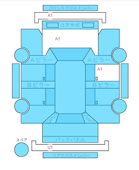 Body condition diagram (damage marks, Japanese labels)