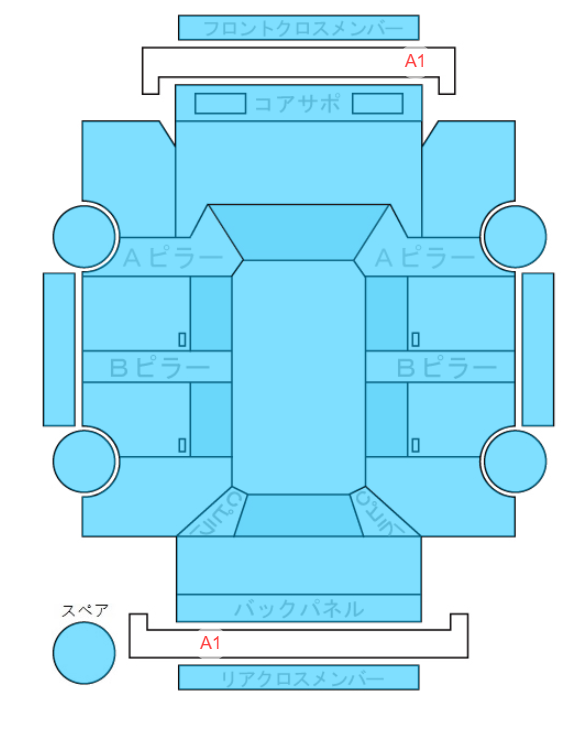 Body condition diagram (damage marks, Japanese labels)