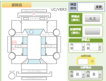 Body condition diagram (damage marks, Japanese labels)