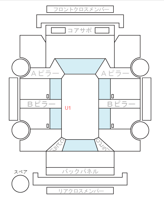 Body condition diagram (damage marks, Japanese labels)