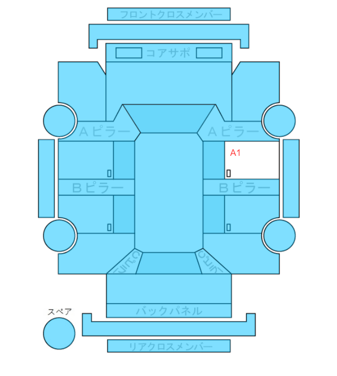 Body condition diagram (damage marks, Japanese labels)