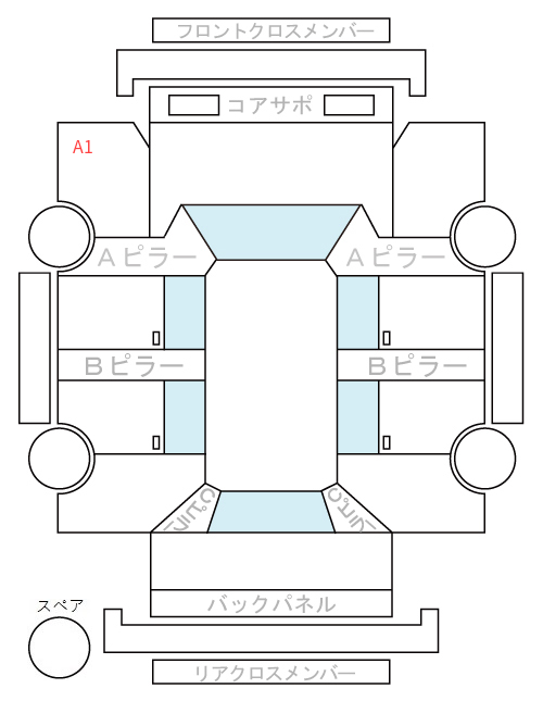 Body condition diagram (damage marks, Japanese labels)