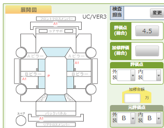 Body condition diagram (damage marks, Japanese labels)