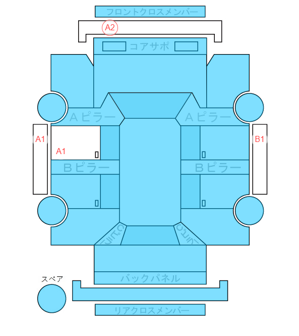Body condition diagram (damage marks, Japanese labels)