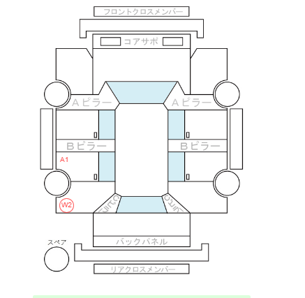Body condition diagram (damage marks, Japanese labels)