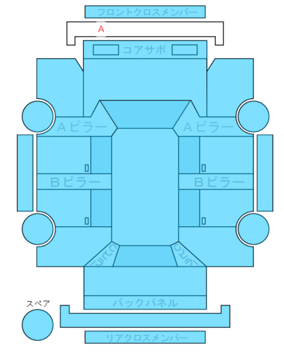 Body condition diagram (damage marks, Japanese labels)