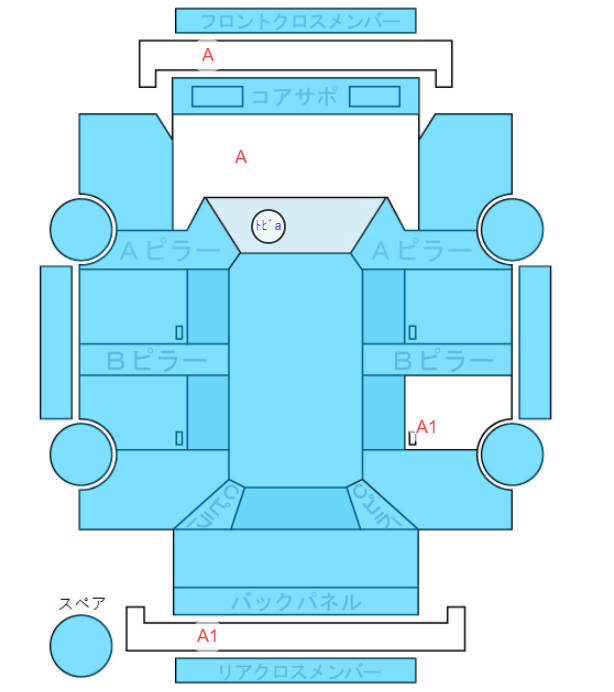 Body condition diagram (damage marks, Japanese labels)