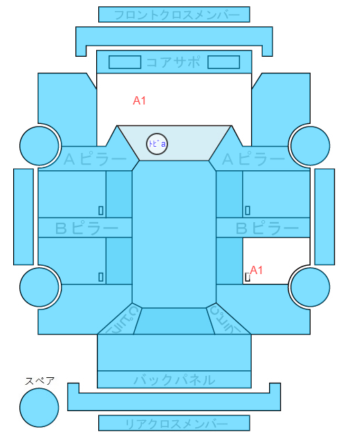 Body condition diagram (damage marks, Japanese labels)