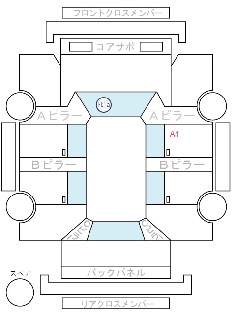 Body condition diagram (damage marks, Japanese labels)