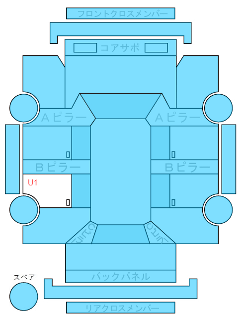 Body condition diagram (damage marks, Japanese labels)