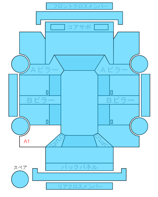 Body condition diagram (damage marks, Japanese labels)