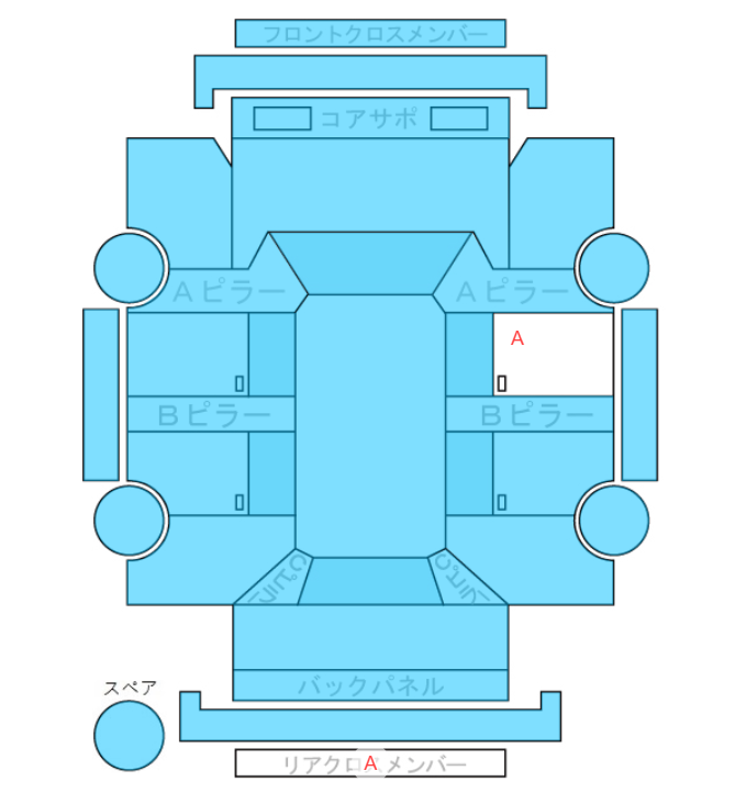 Body condition diagram (damage marks, Japanese labels)