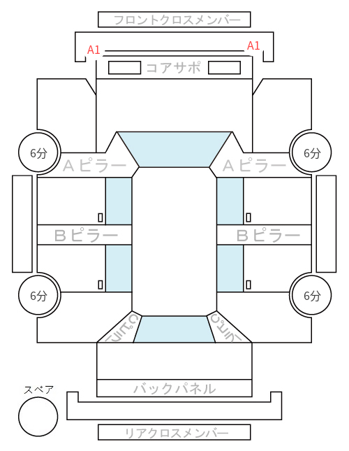 Body condition diagram (damage marks, Japanese labels)