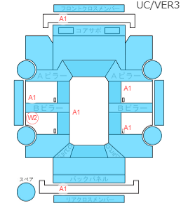 Body condition diagram (damage marks, Japanese labels)