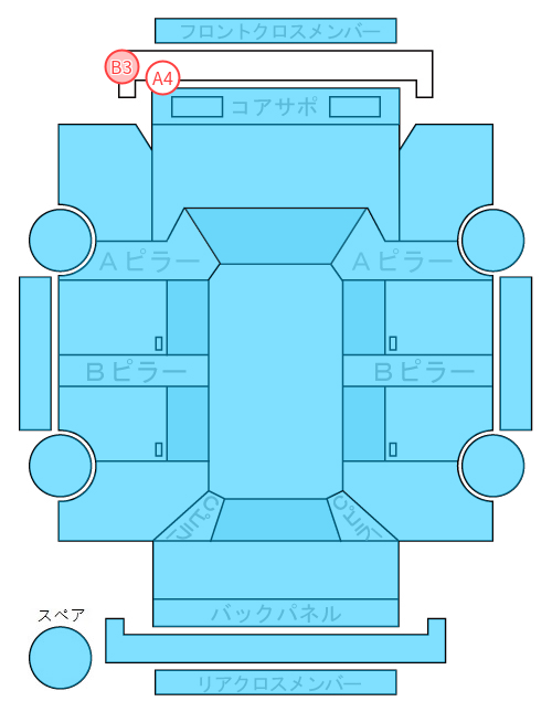 Body condition diagram (damage marks, Japanese labels)