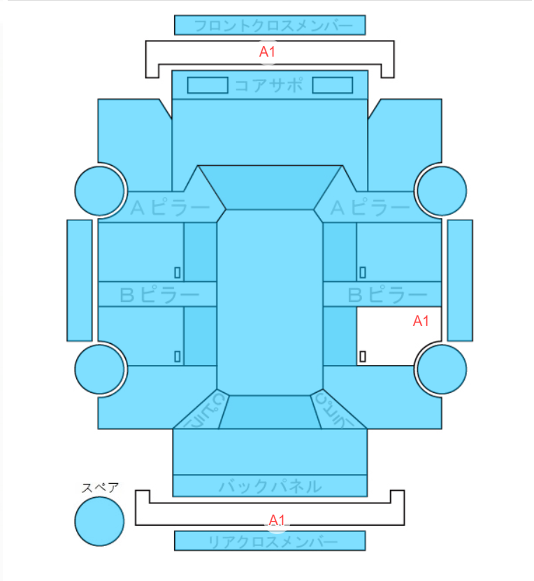 Body condition diagram (damage marks, Japanese labels)