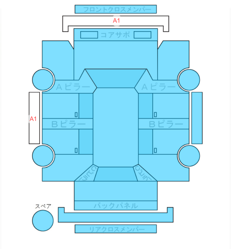 Body condition diagram (damage marks, Japanese labels)