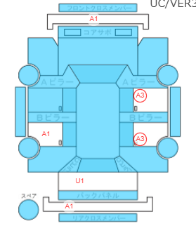 Body condition diagram (damage marks, Japanese labels)