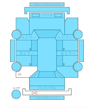 Body condition diagram (damage marks, Japanese labels)