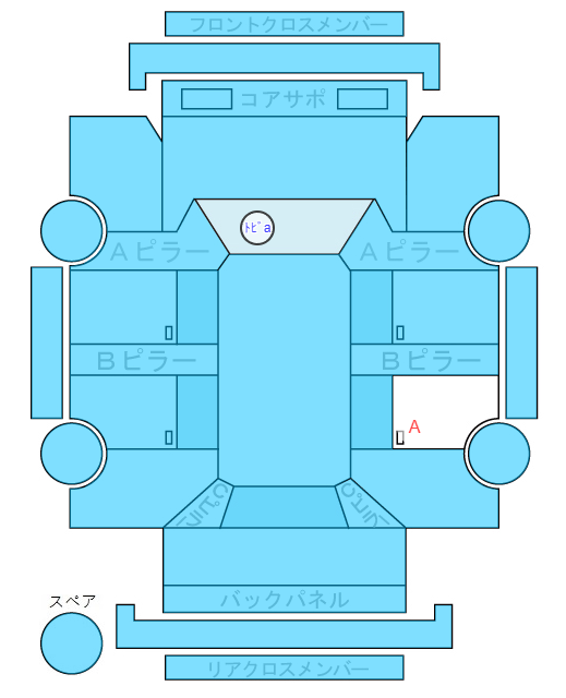 Body condition diagram (damage marks, Japanese labels)