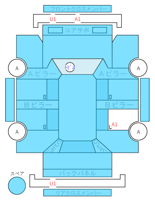 Body condition diagram (damage marks, Japanese labels)