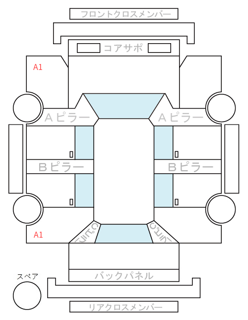 Body condition diagram (damage marks, Japanese labels)