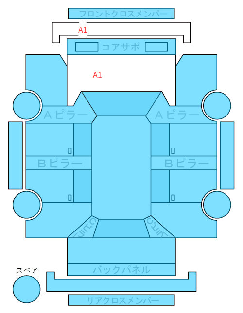 Body condition diagram (damage marks, Japanese labels)